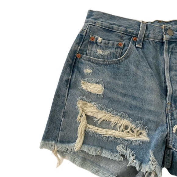 NWT, LEVI'S, 501 HIGH-WAISTED CUTOFF SHORTS - 27 - Picture 5 of 9